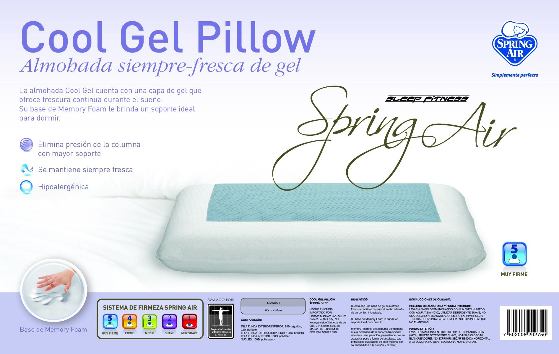 Almohada de Bebe Azul – Spring Air Blancos